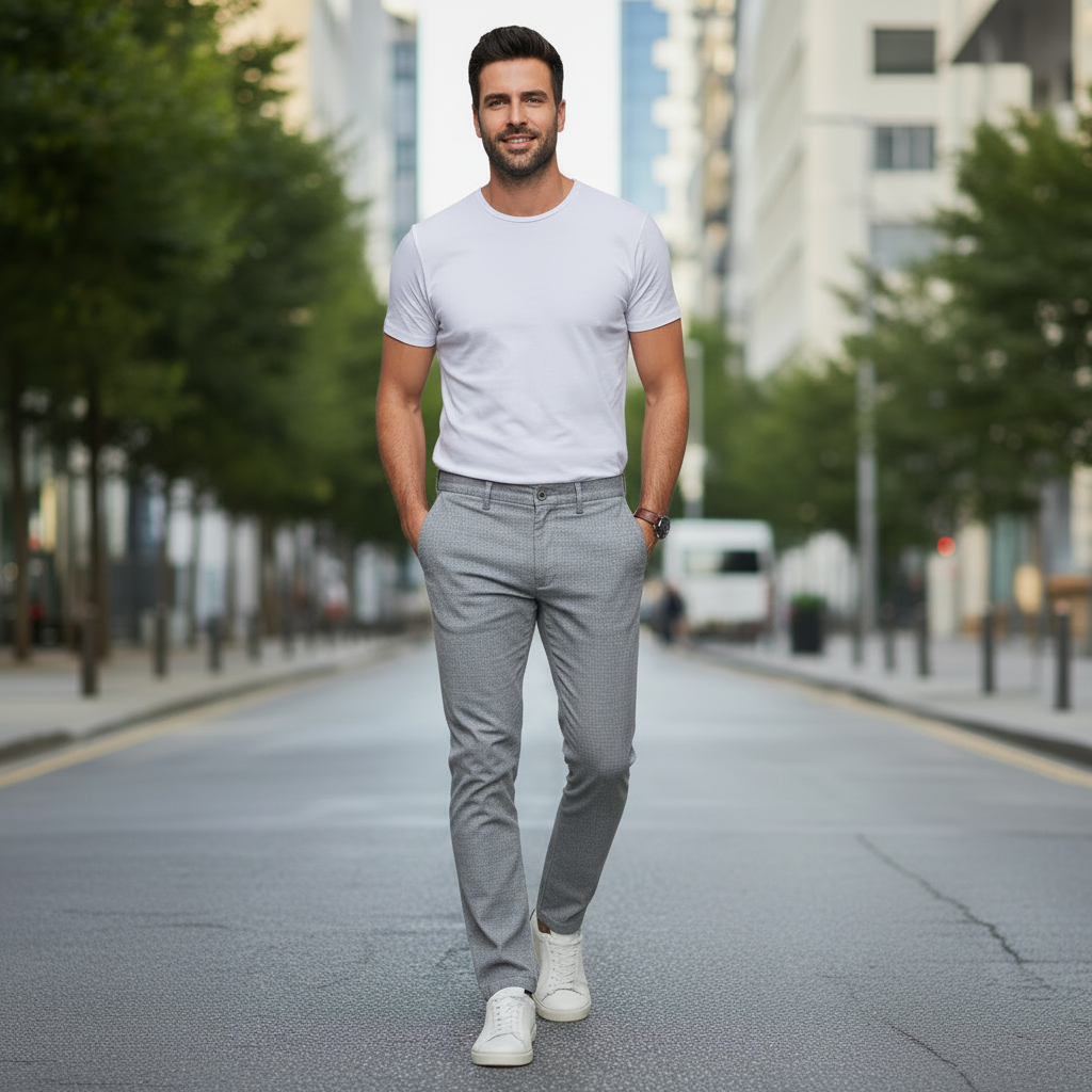 Kit 5 Calças Masculina De Sarja Retrô Premium - Pague 3 Leve 5