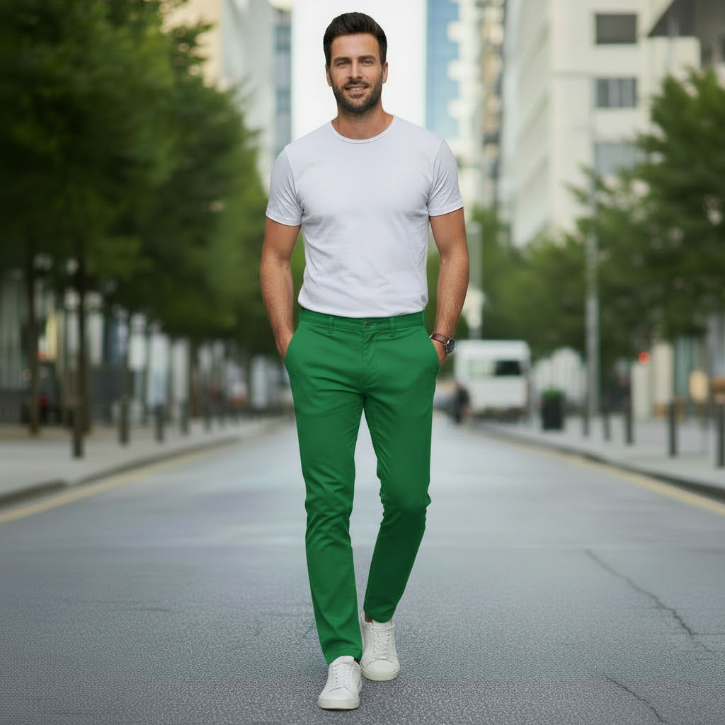 Kit 5 Calças Masculina De Sarja Retrô Premium - Pague 3 Leve 5