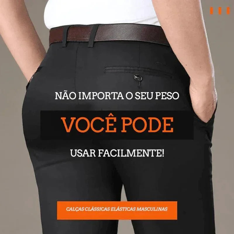 COMPRE 2 LEVE 3 | Calça Social Clássica Alfaiataria + Cinto de Brinde