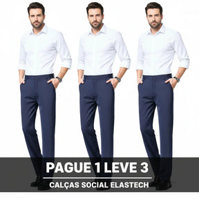 COMPRE 2  LEVE 3 |  Calça Social Clássica Alfaiataria + Cinto de Brinde